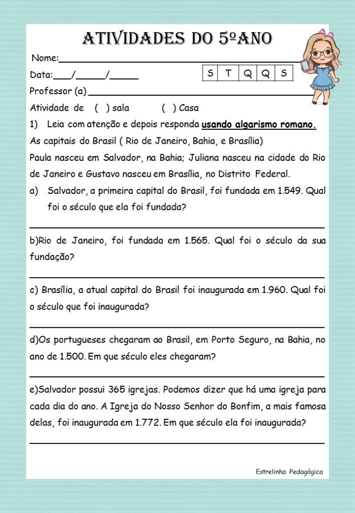 Problemas de matemática 5° ano - Atividades Pedagógicas