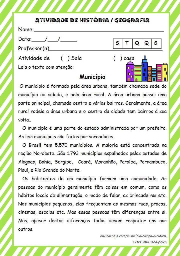 Atividade História/Geografia 3º ano BNCC - Loja e Blog Estrelinha ...