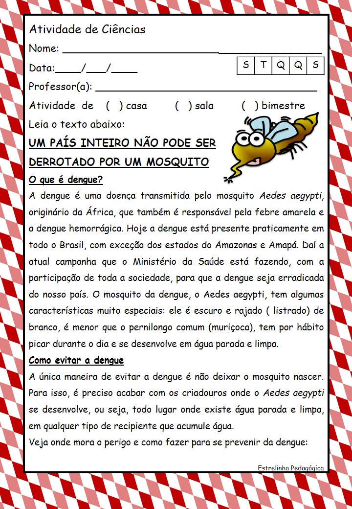 Atividade de Ciências Dengue BNCC