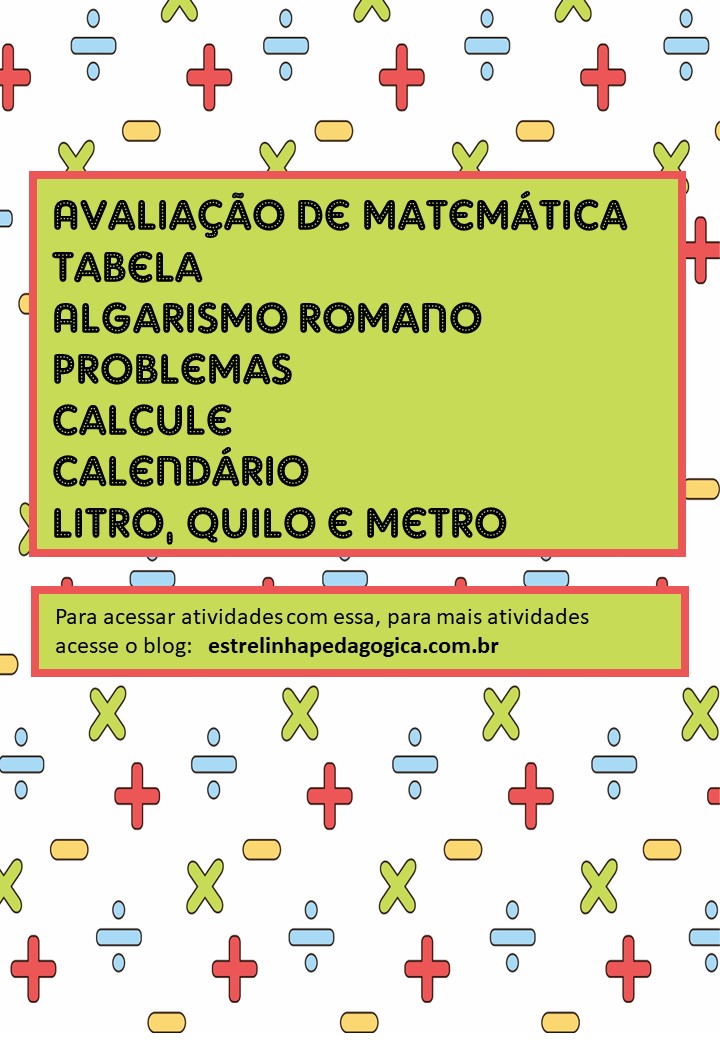 Atividades diagnósticas MATEMÁTICA 4º ano - Loja da Coruja Pedagógica